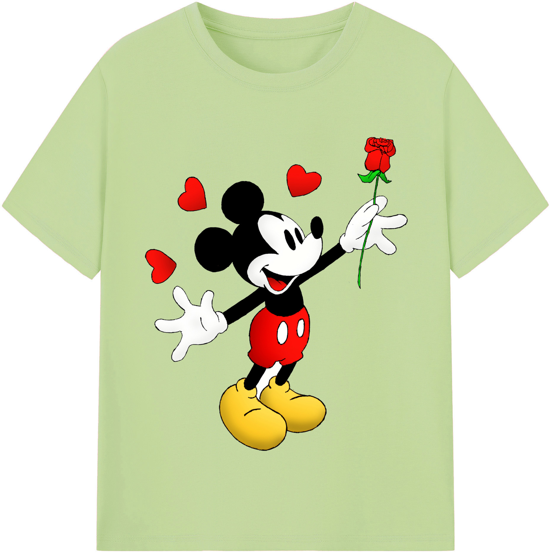 （画像用） ミッキーマウス Mickey Mouse 綿100％半袖Tシャツ（フロントプリント）